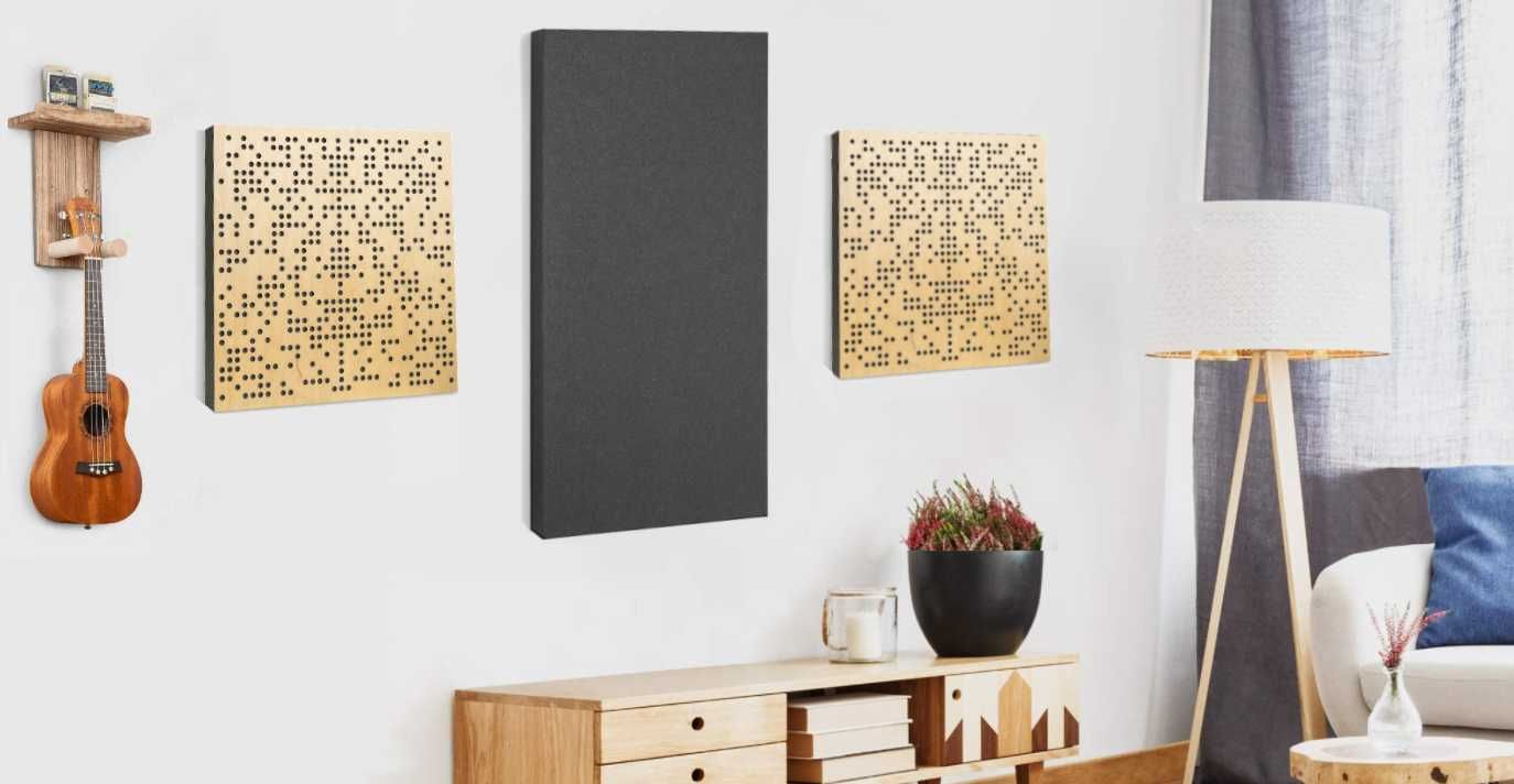 Panele Akustyczne AcuPanel Binar Natural 50x50 4szt + Klej