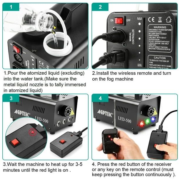 Máquina fumo AGPEK 500w com luz led