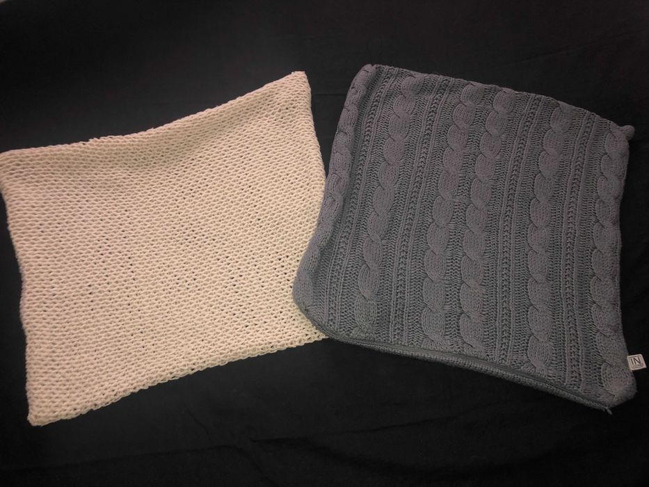Poszewki zimowe dziane 2 szt. 46x40, 45x45