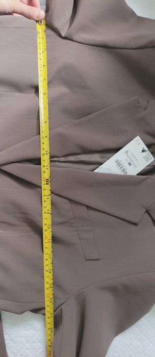 brązowa norkowa marynarka z wiązaniem paskiem Zara M 38 L 40