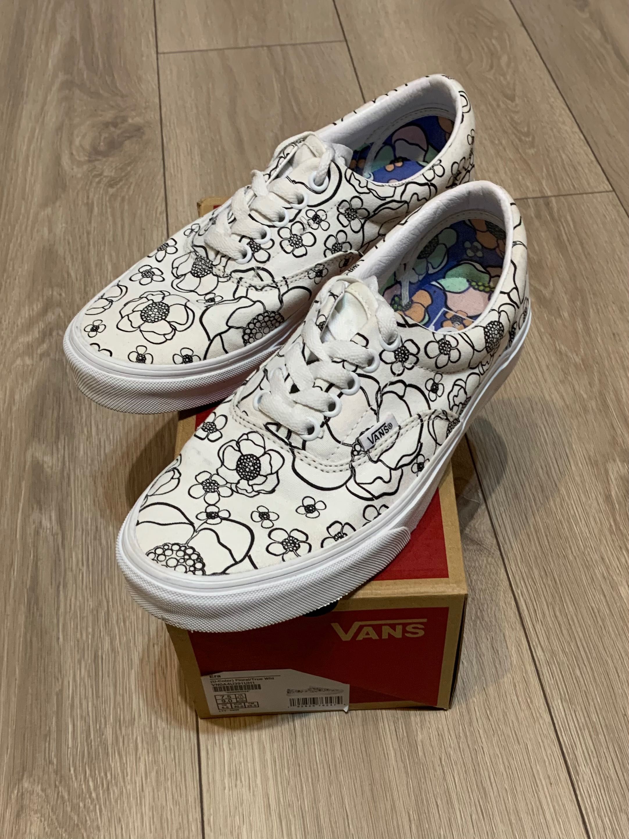 Buty Vans Era Floral/ true white custom