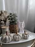 Dynie handmade dekoracje na jesienny stół beżowe cena za3szt