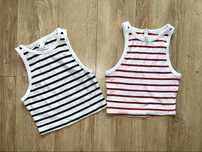 Zestaw topów H&M w prążki rozmiar S