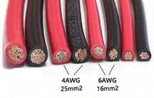 Кабель силікований мідний , 4 awg,6 awg , 16mm², 25mm²