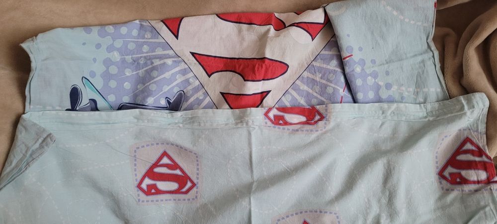 Poszewka na kołderkę niemowlęcą 130x90 zapinana zamek Superman Samolot