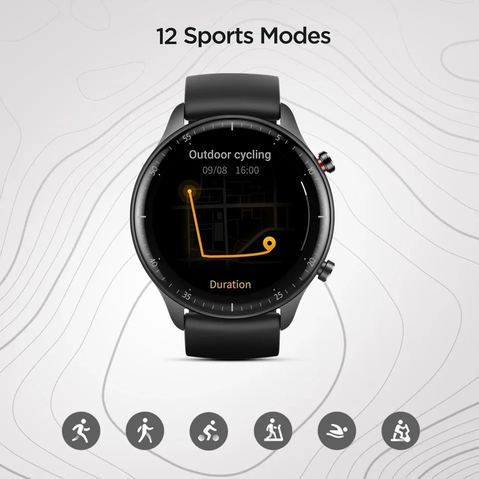 Смарт годинник Amazfit Gtr 2 new version global black Нові Хіт