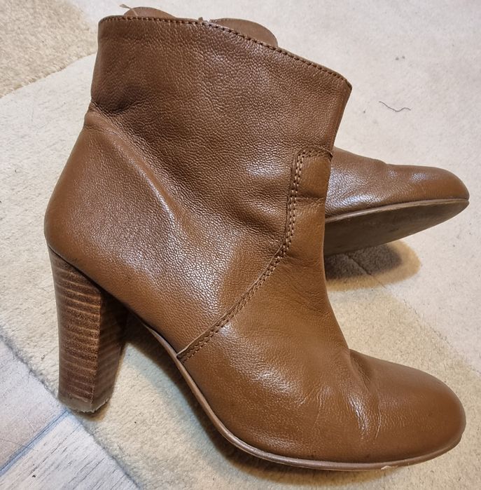 Botki damskie buty karmelowe SG skora naturalna camel 39 25 cm