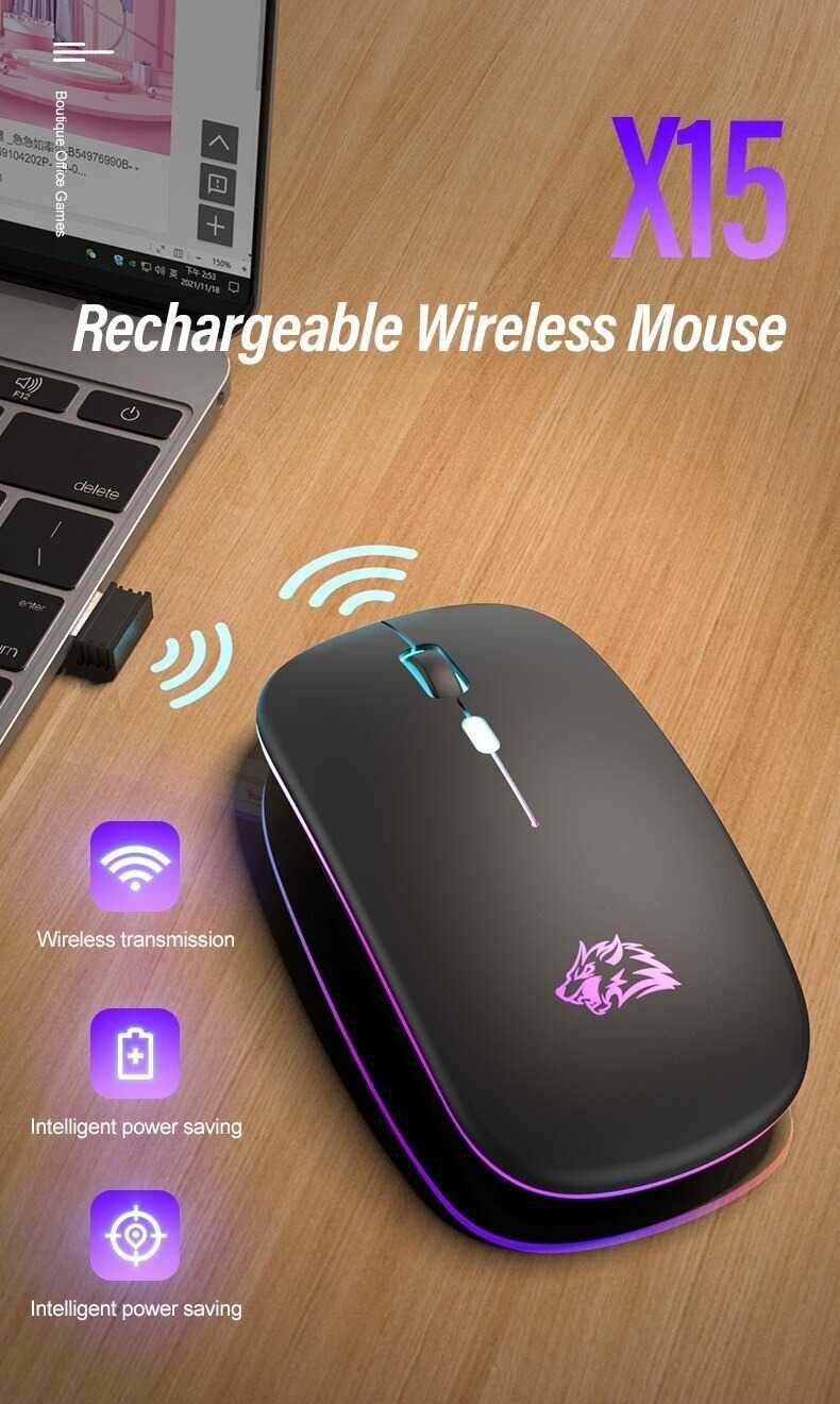 Бездротова комп'ютерна миша x15 bluetooth і акумуляторна 2,4 ггц