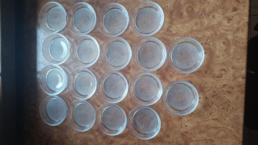 Podstawki pod szklanki do herbaty PRL Huta Szkła Ząbkowice 18szt