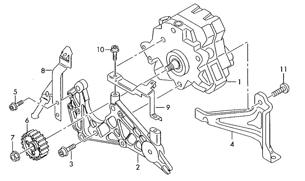 Кронштейн ТНВД 3.0 V6 TDI Volkswagen Touareg Audi Q7 \ A4 A5 A6 A8