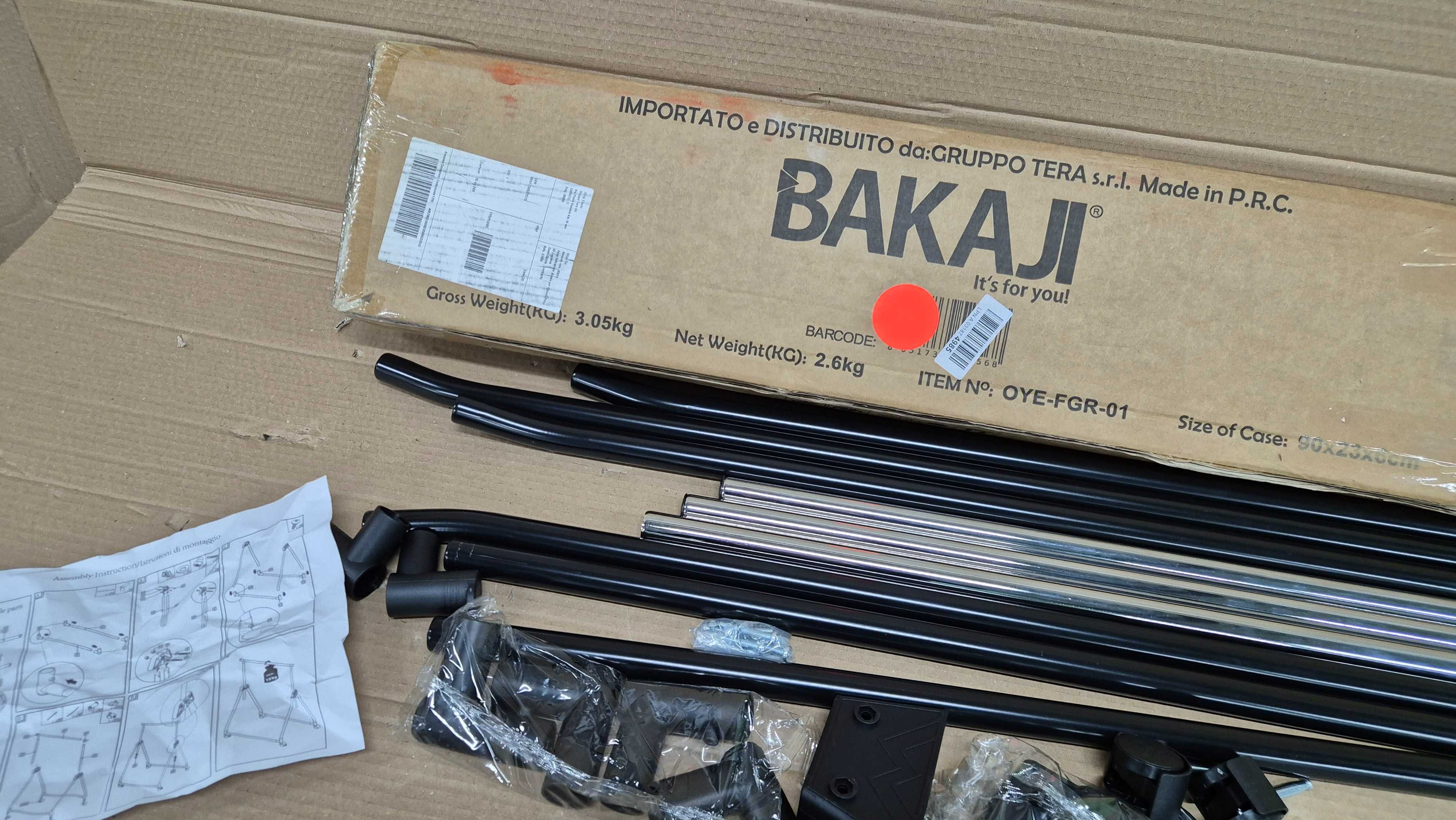BAKAJI stojak na ubrania pojedyncze czarny