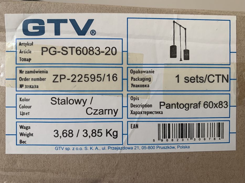 Pantograf stalowy 60-83