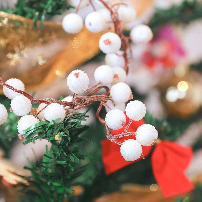 200 szt. sztuczne owoce jagody ozdoby świąteczne DIY białe