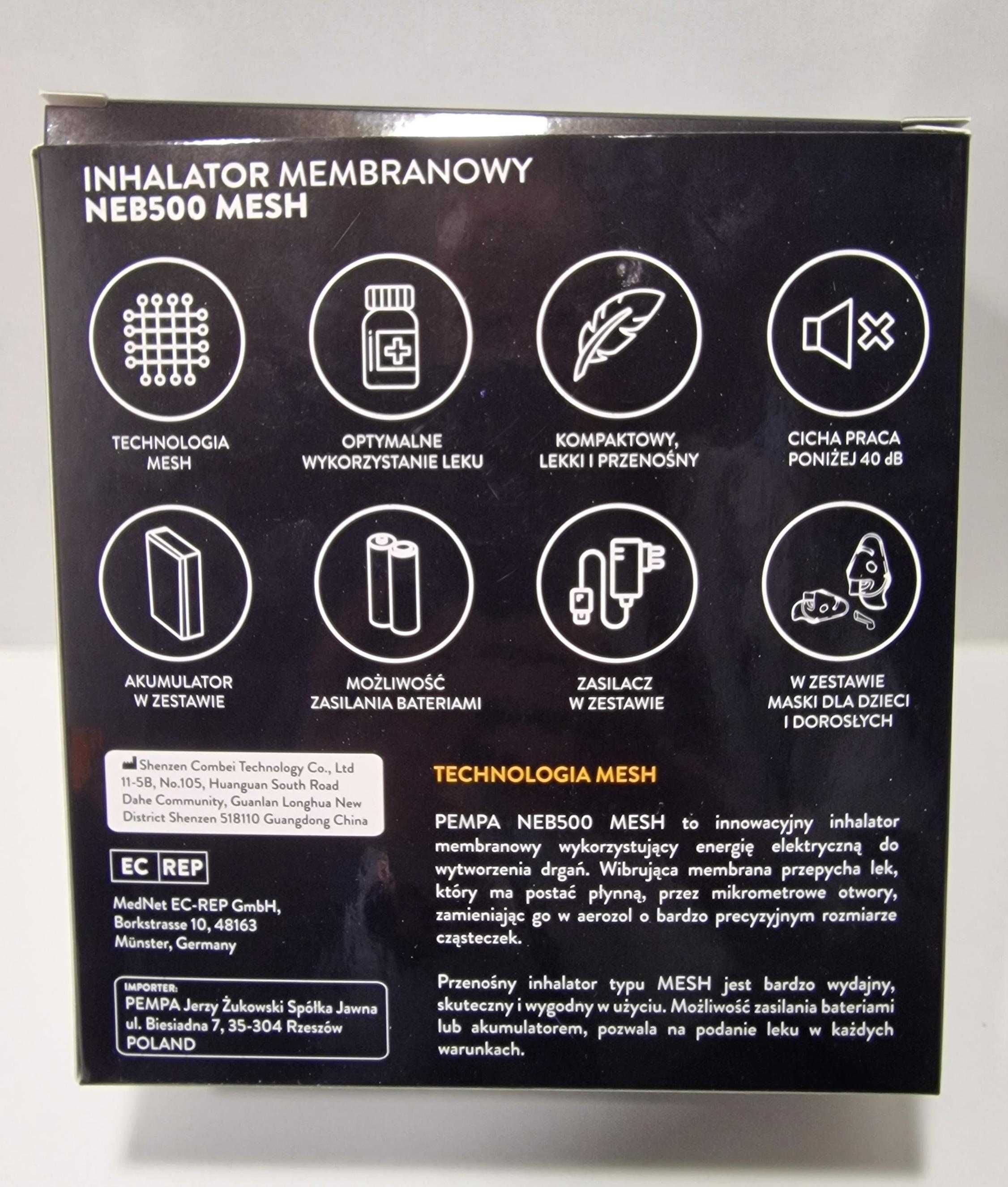 NOWY inhalator membranowy PEMPA NEB500 MESH Komis Madej Czeladź