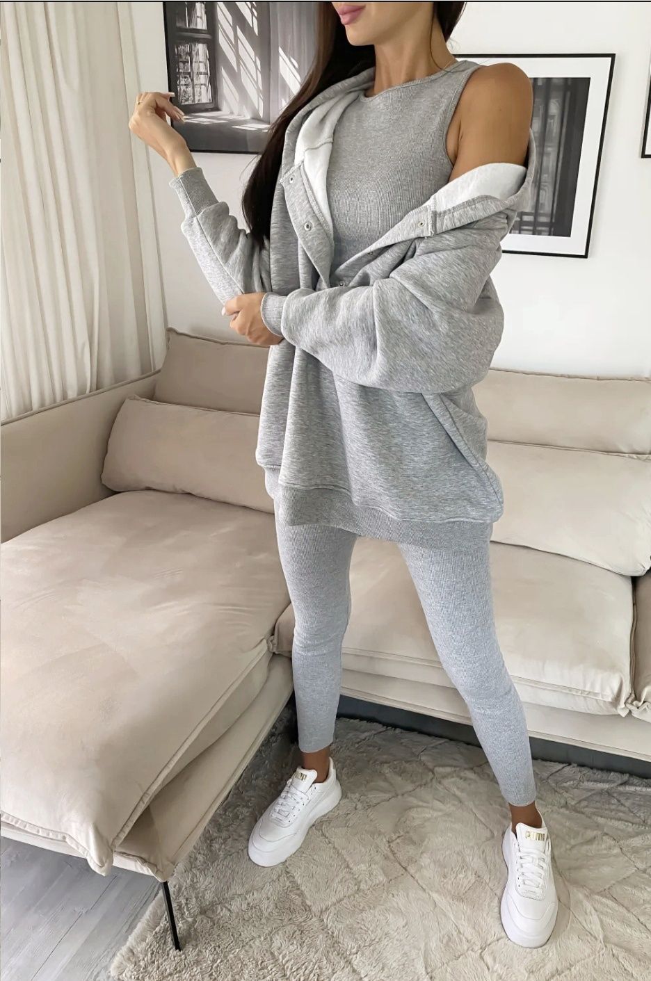 Dres komplet legginsy szaty bluza ocieplana top legginsy
