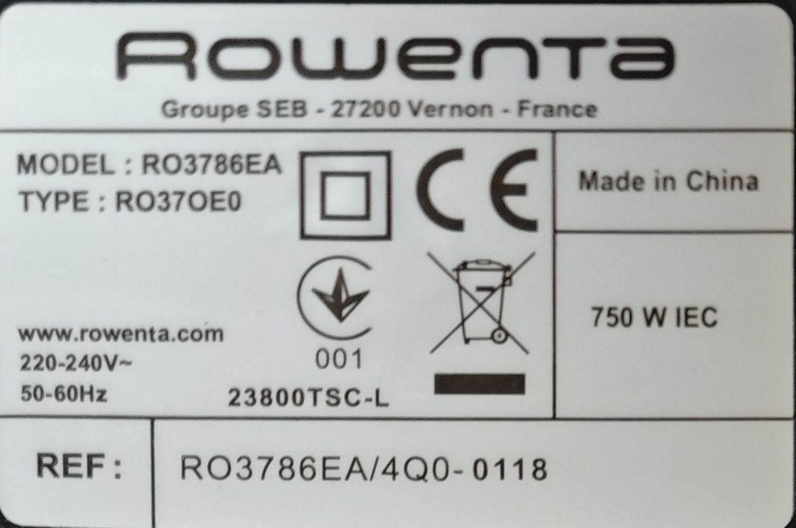 Aspirador da Rowenta com depósito e filtro duplo