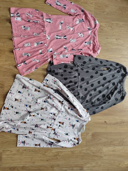 Sukienki bawełniane 3 pak, Cool Club i H&M r 122-128