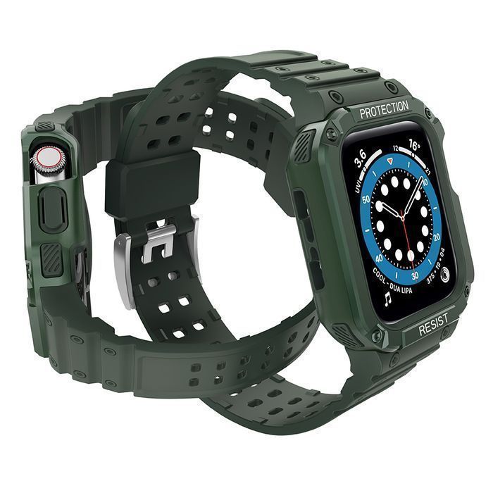 Ochronna Opaska z Etui do Apple Watch 7/6/5/4/3/2/SE, Zielona