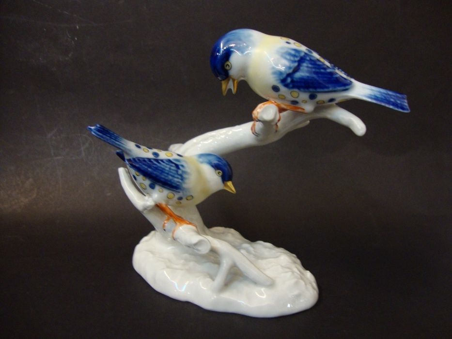 Pássaros, escultura em porcelana da Vista - Alegre