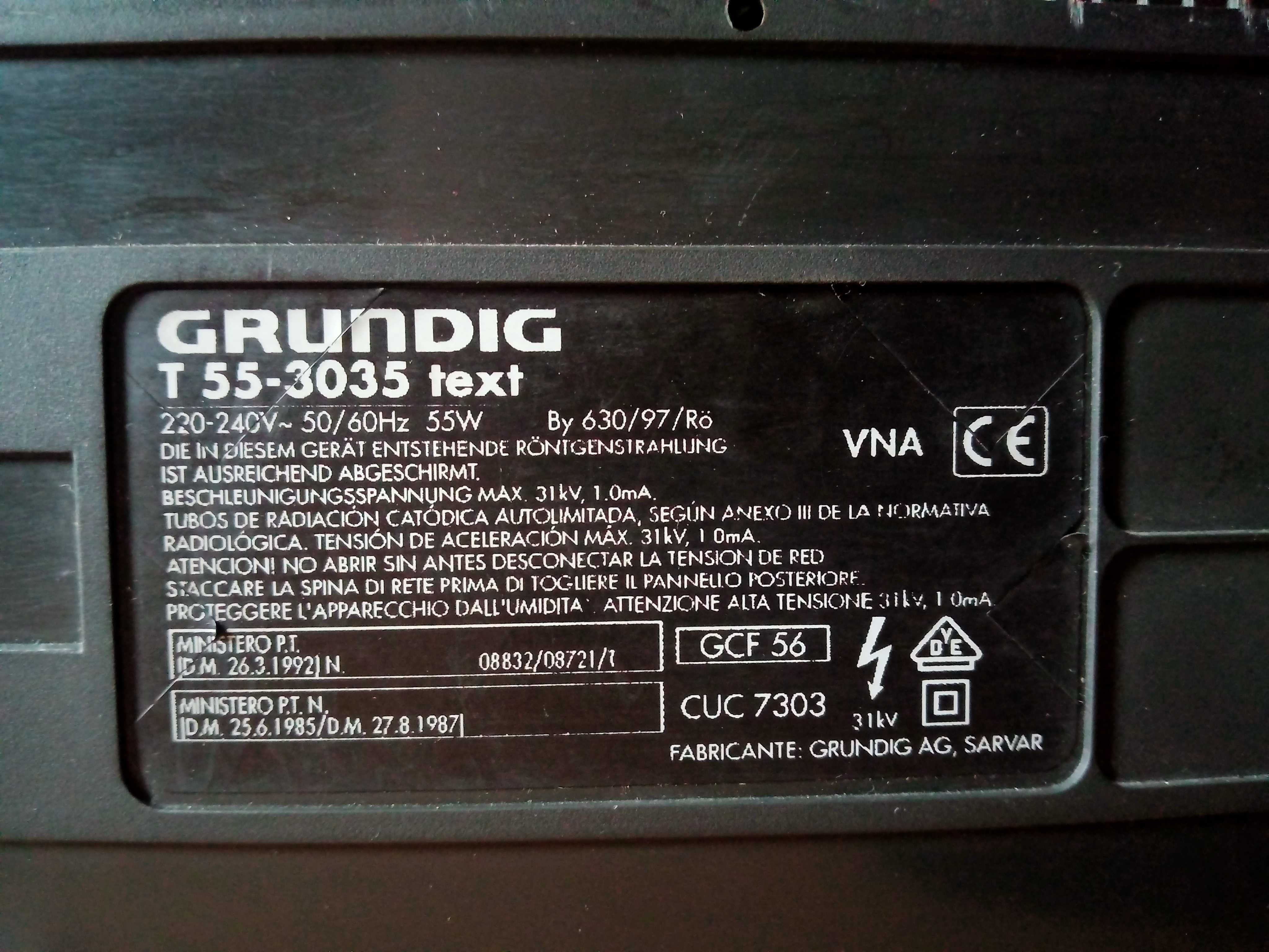 Telewizor kolorowy Grundig 21cali model T 55-3035 Sprawny. Brak pilota