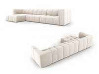 Sofa modułowa lewostronna 5 os Serena Welur beż Micadoni 316x160x70cm