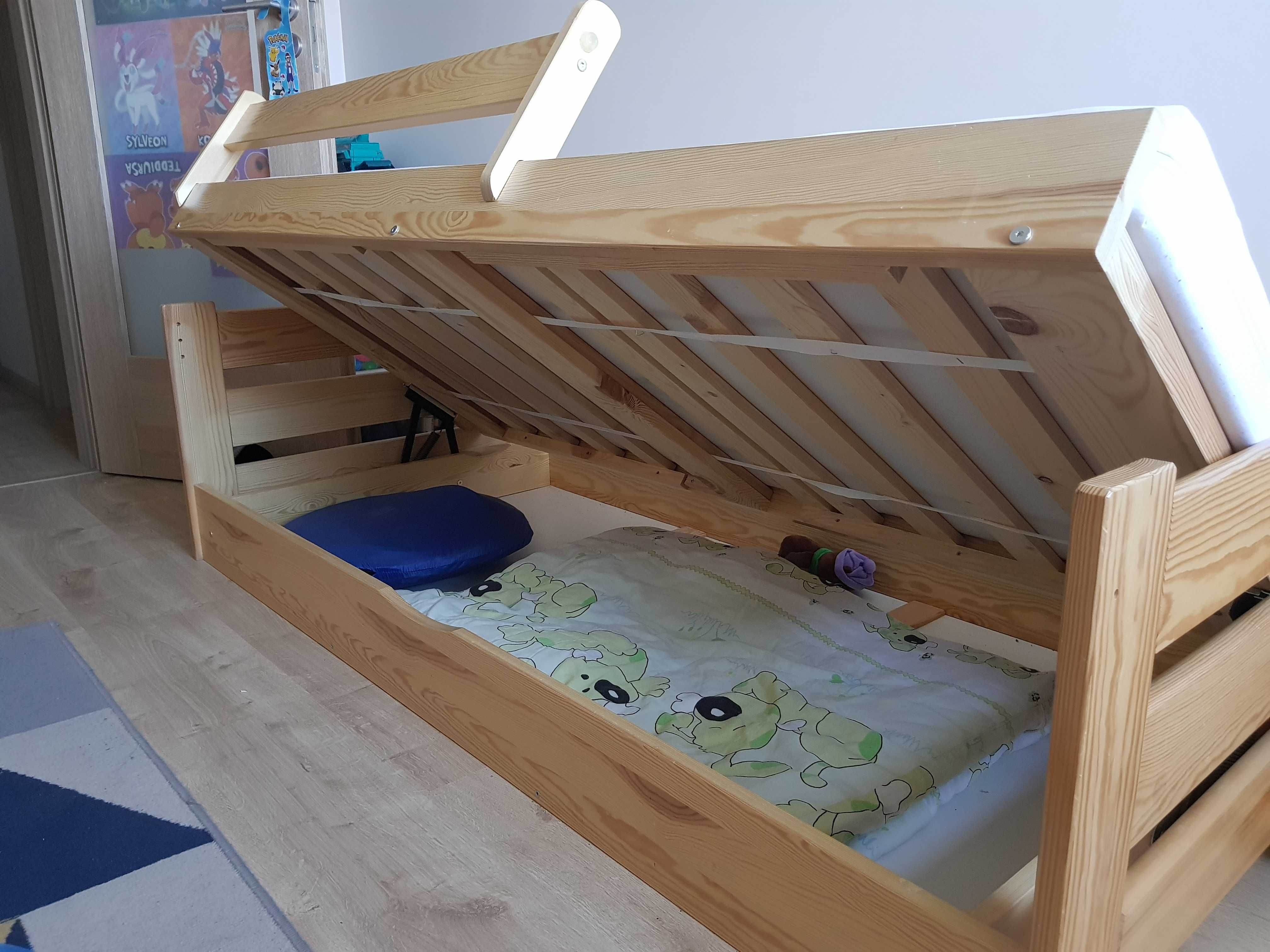 Łóżko dla dziecka z drewna sosnowego 180x80