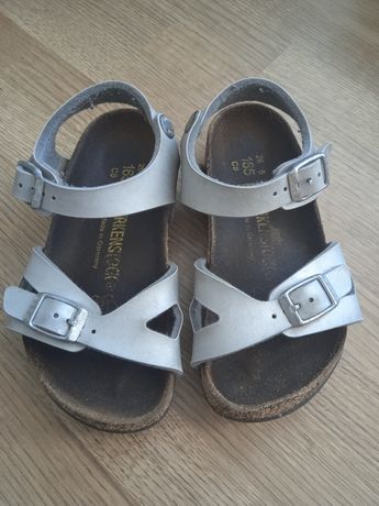 Sandały sandałki Birkenstock srebrne 26