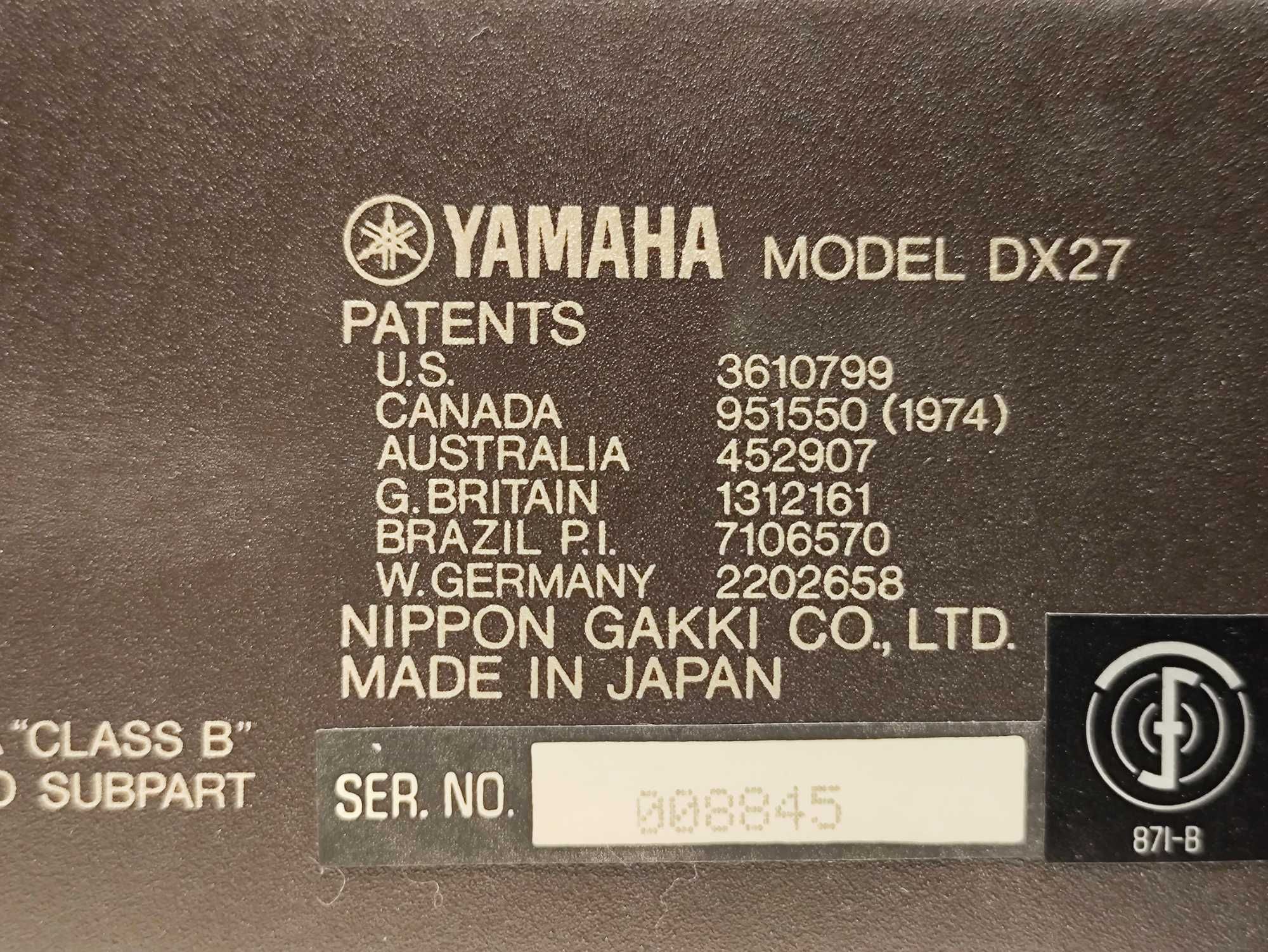 Yamaha DX 27 legendarny syntezator