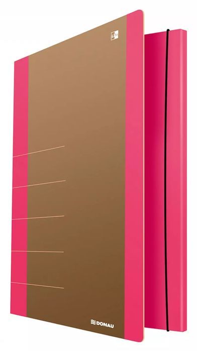 Teczka A4 z gumką Donau Life różowa. Donau