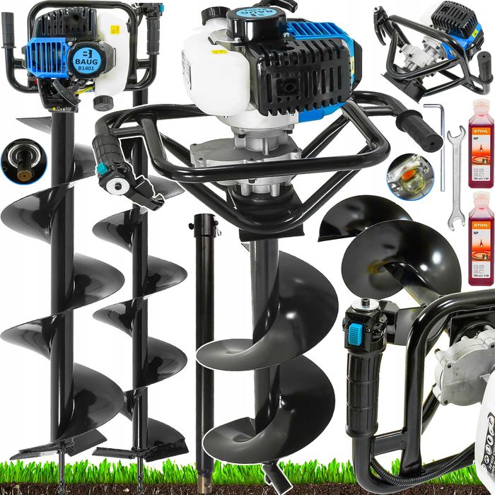 ŚWIDER SPALINOWY Wiertnica Glebowa Ziemi Gleby5,2KM Mocna +3 Wiertła