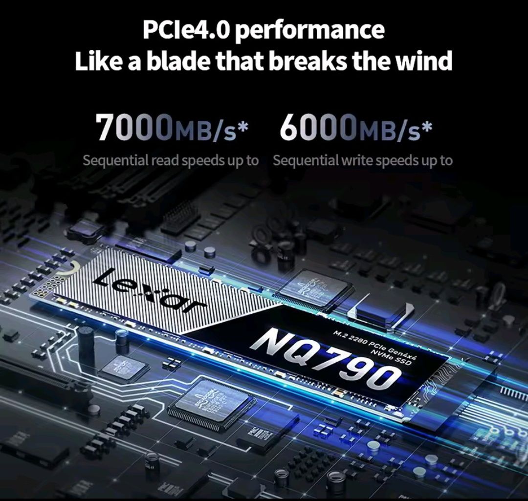 NEW SSD накопитель Lexar NM790 1 TB M.2 2280 NVMe PCIe Gen4x4 7000mb/s