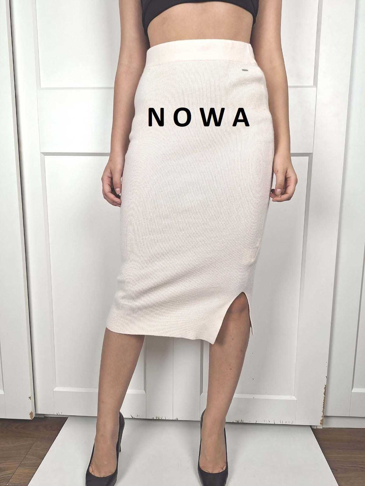 Morgan dzianinowa kremowa spódnica spódniczka S M 36 38 NOWA