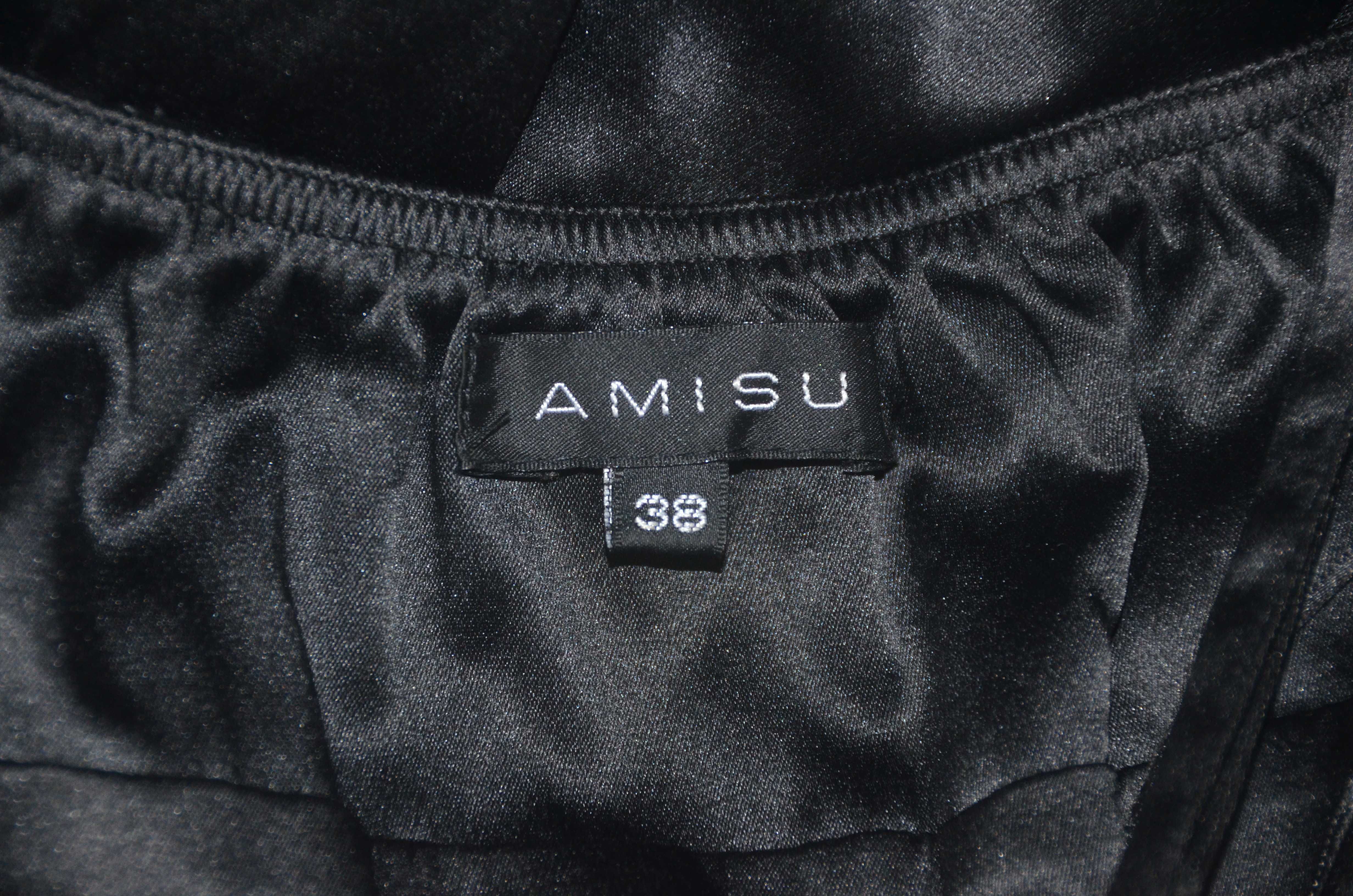 Czarna satynowa sukienka Amisu rozm.38
