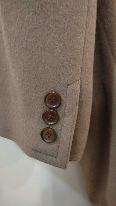 Płaszcz beżowy męski długi 110, w klatce 110, stan bdb