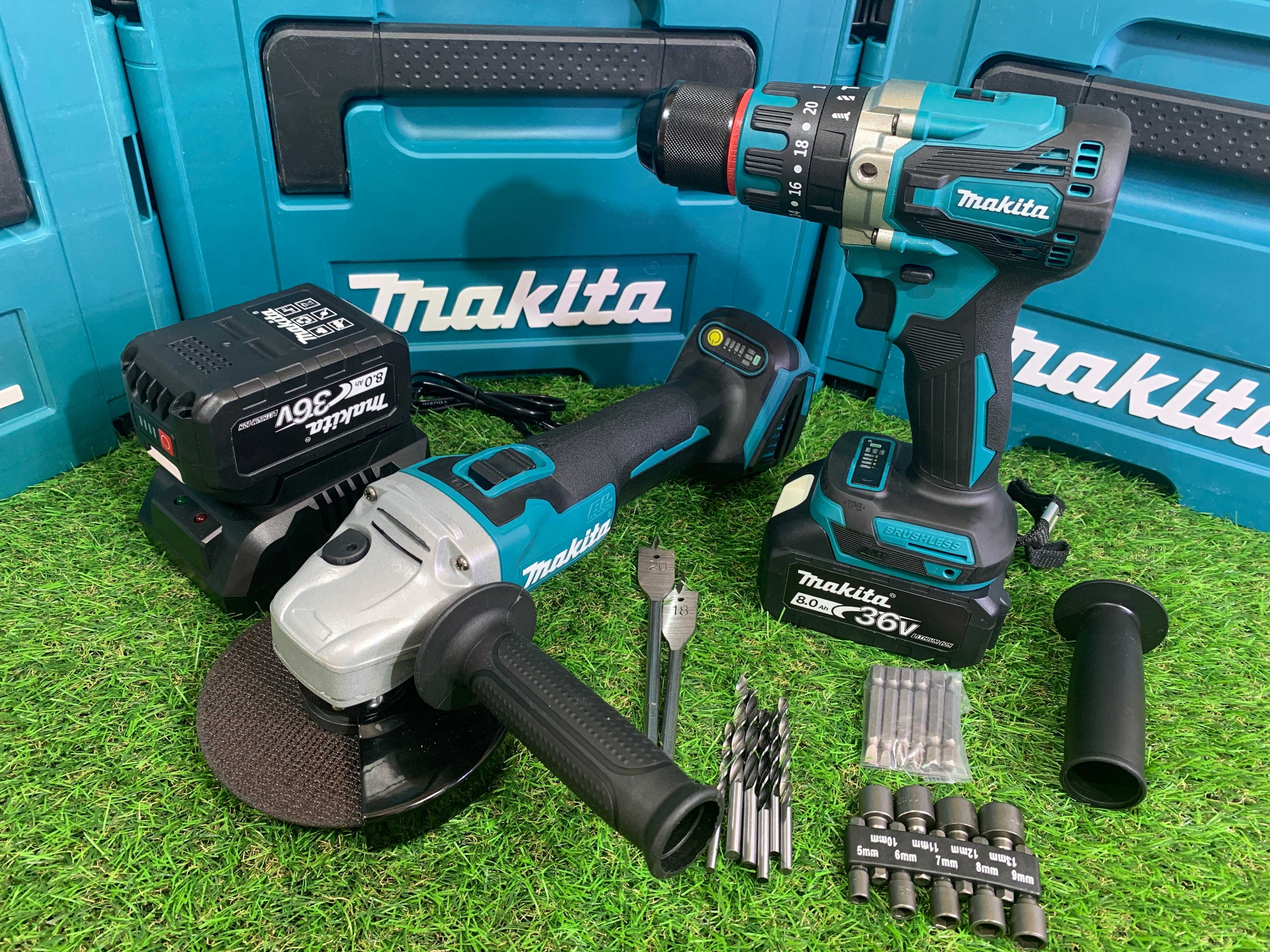 Набор Makita 2/1 Болгарка DGA504 - Шуруповерт DHP485BL 36V 8А