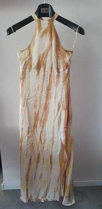 Piaskowa długa sukienka
