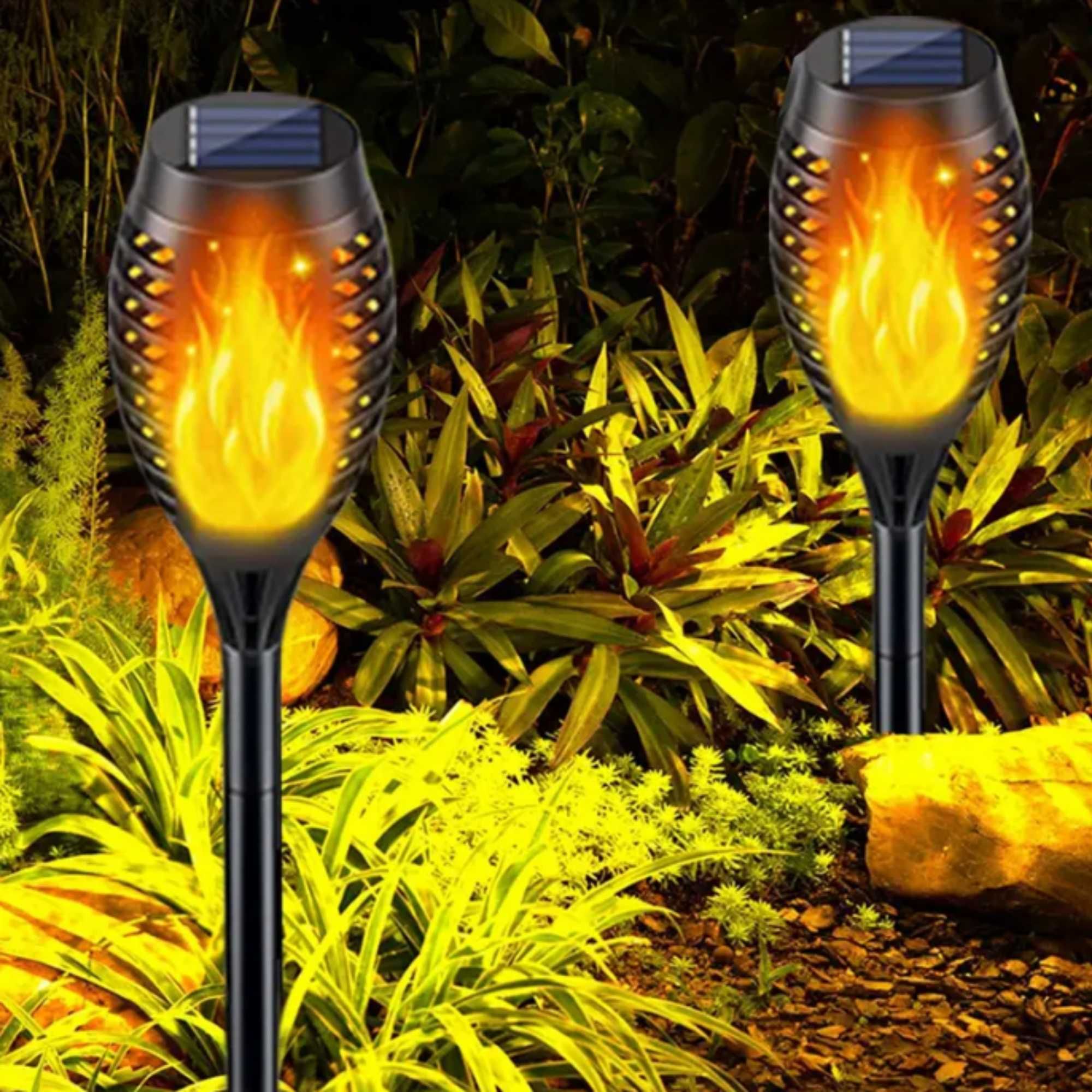 LAMPA Solarna LED POCHODNIA Efekt Płomienia Ogień x 4 sztuki Płomień