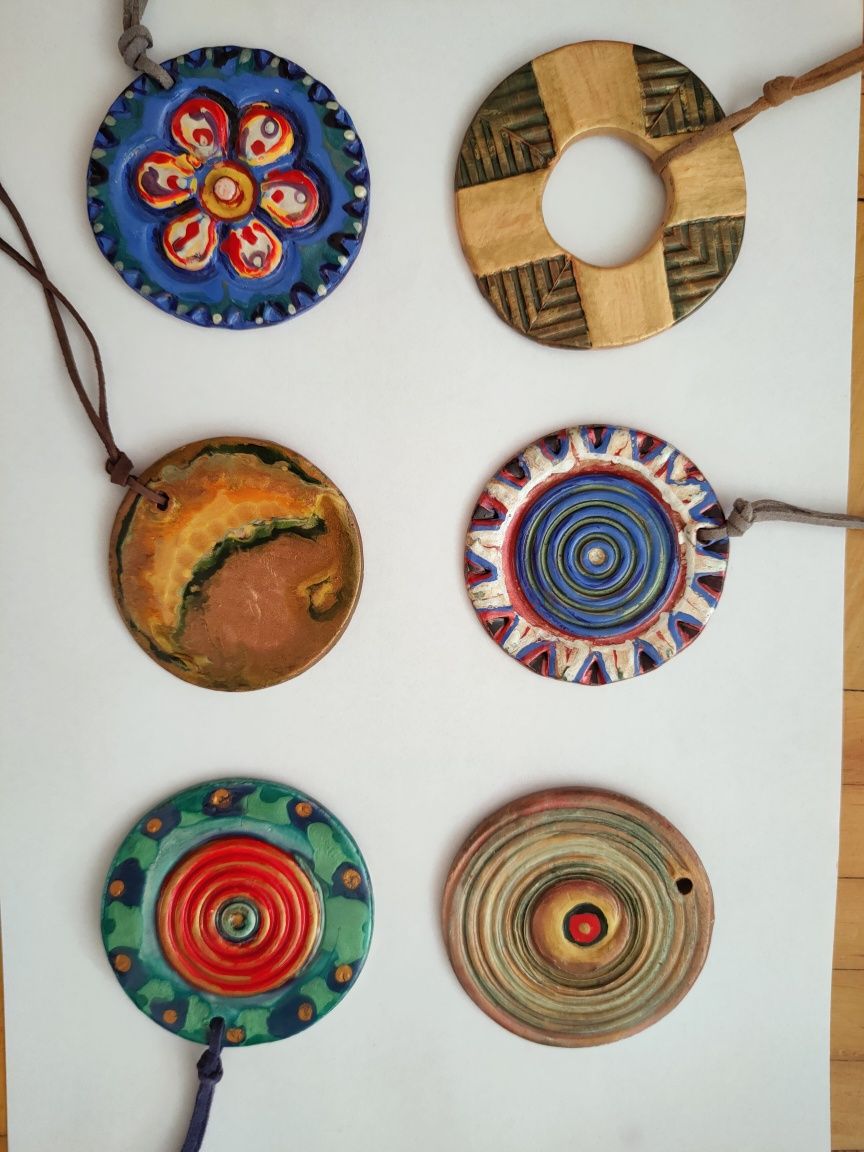 Wisiorek Biżuteria Naszyjnik glinka ceramiczna