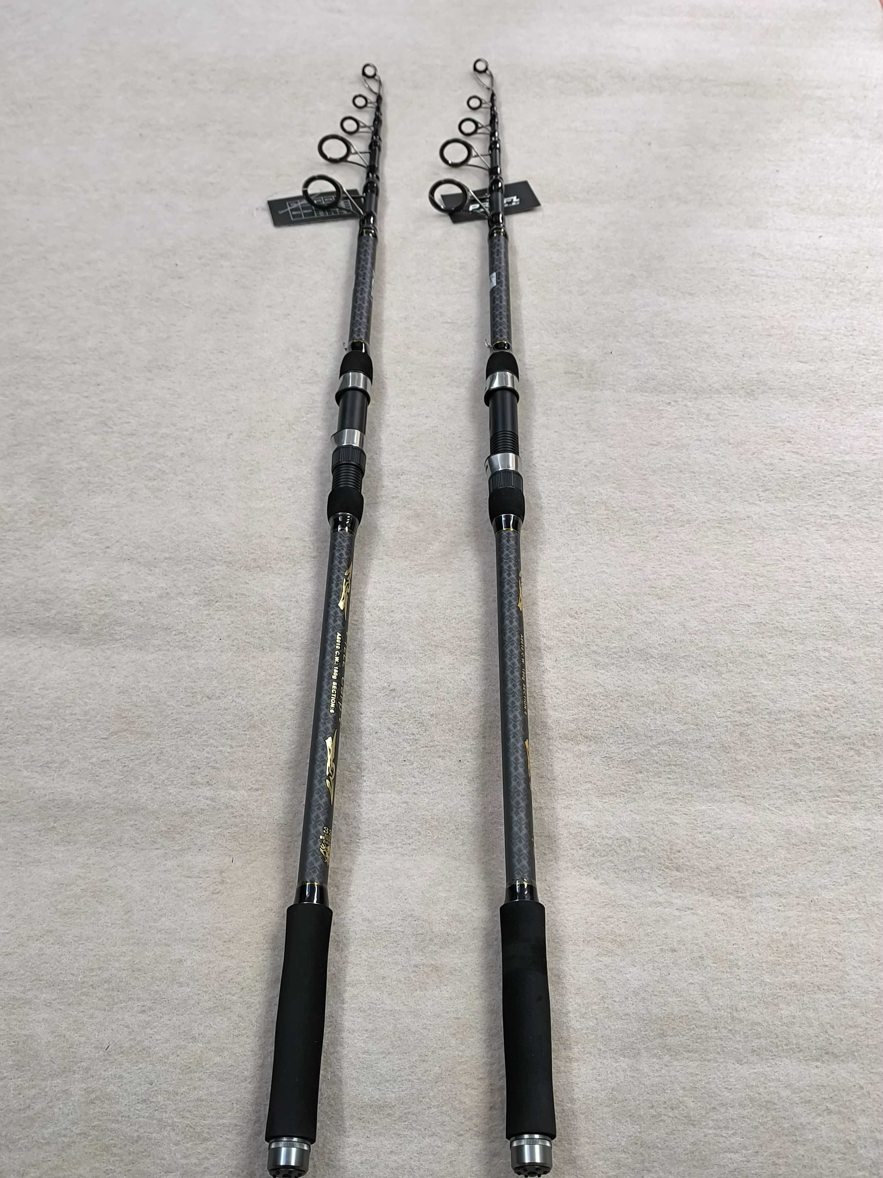 Zestaw karpiowy 2xWędka telecarp 3.3m+ 2xKołowrotek Black Shadow+Żyłka