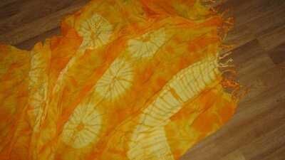 Палантин шарф или Парео пляжное вискоза желтое