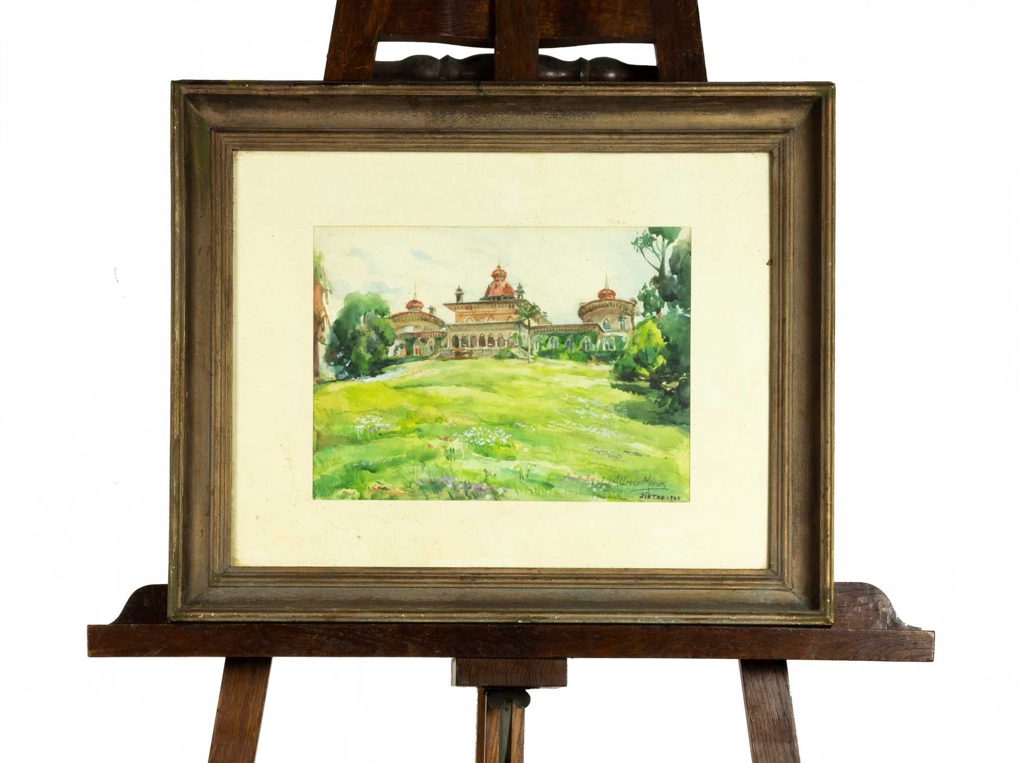 Pintura aguarela Sintra 1943 | Alfredo Morais