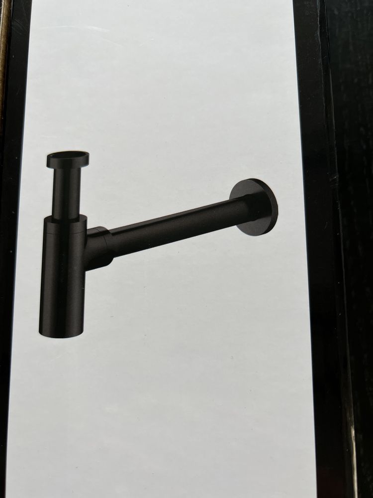 Dekoracyjny syfon umywalkowy butelkowy 32 cm czarny mat Omnires