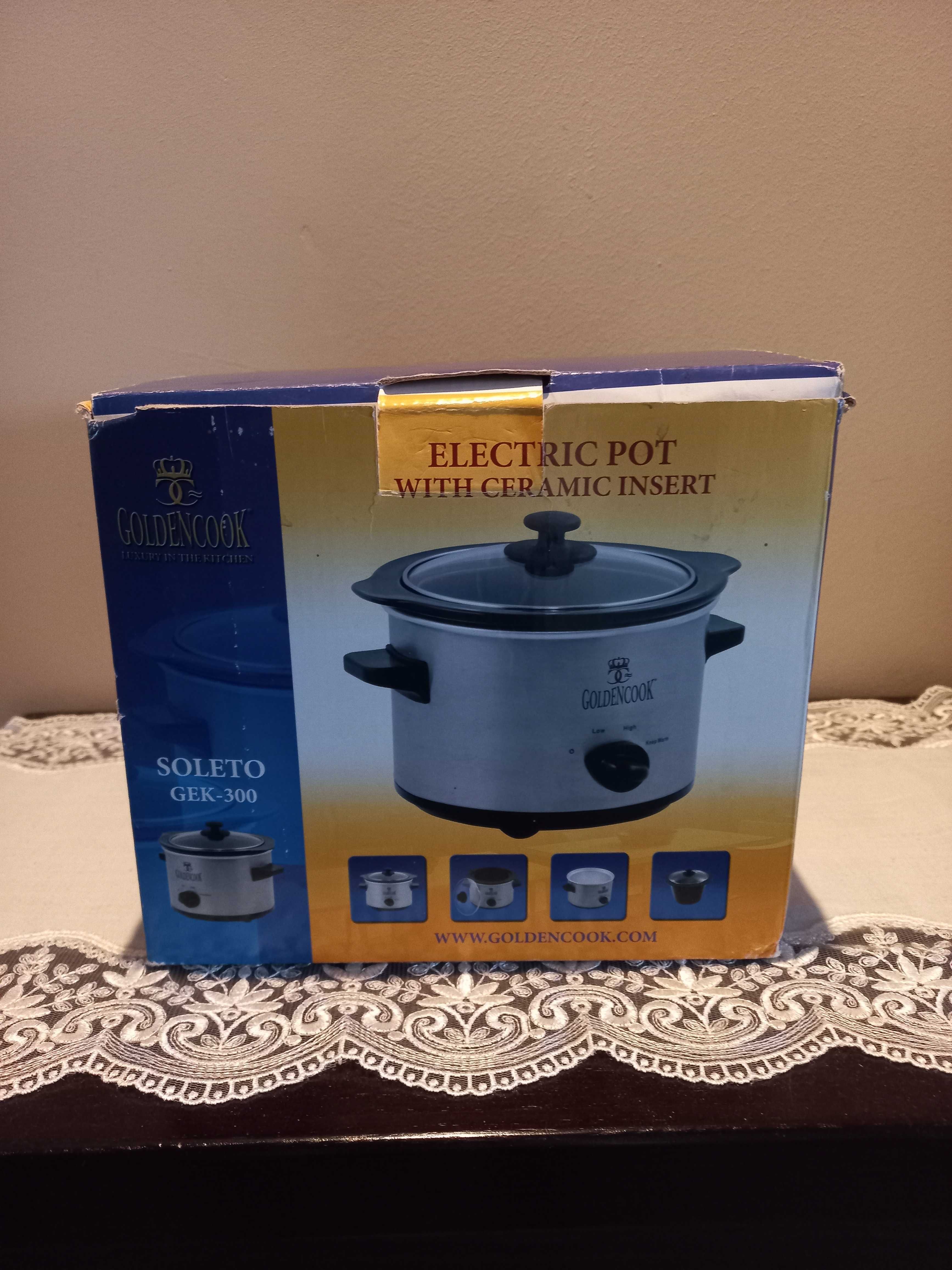 Garnek elektryczny Goldencook Soleto GEK-300 z wkładem ceramicznym