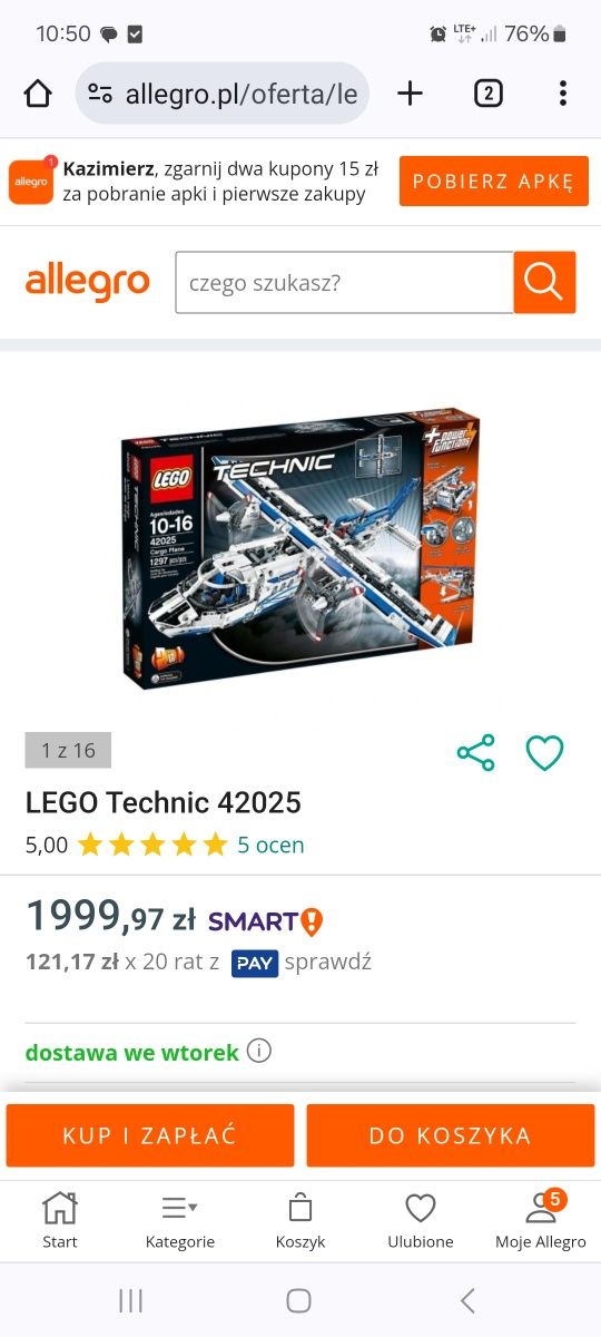 Lego samolot 42025