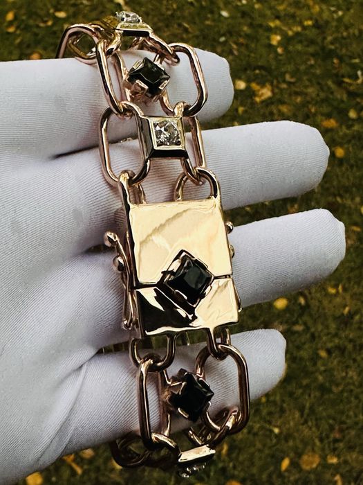 Золотой массивный мужской браслет 585