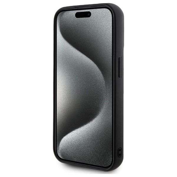 Etui Karl Lagerfeld 3D Rubber Signature na iPhone 15 Pro - czarne