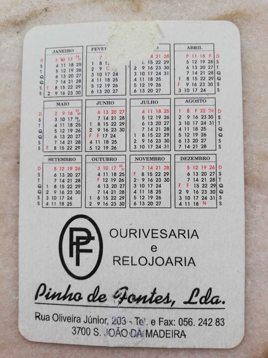 Calendário Águia 1993