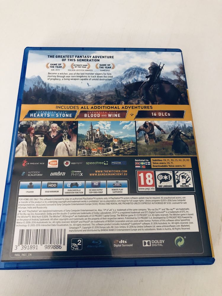 Witcher Wild hunt wiedźmin dziki gon goty game of the year dlc gra ps4