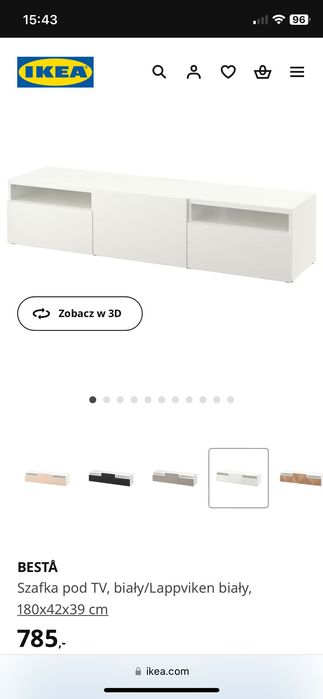 Zestaw szafek RTV ikea biały połysk