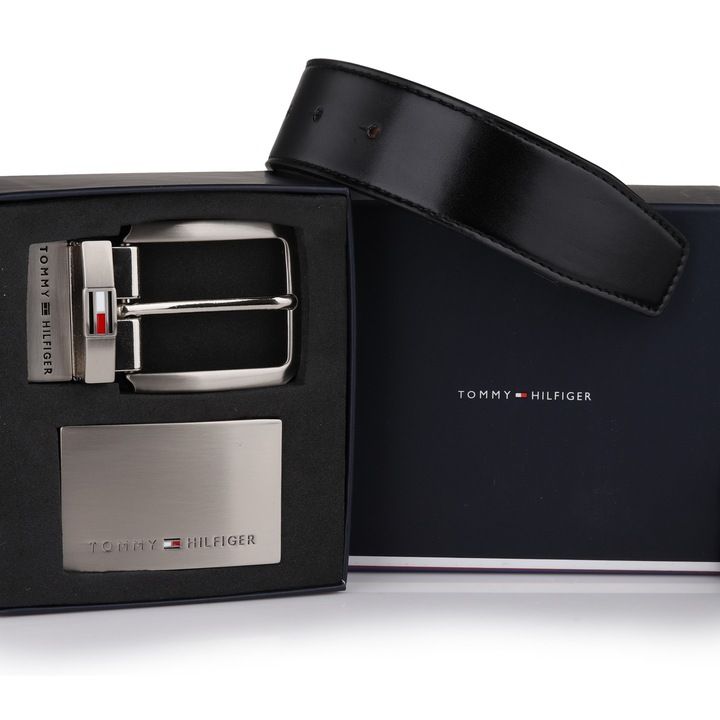 Pasek Tommy Hilfiger 4w1 Dwustronny 40/100 2 Klamry Etui Pudełko